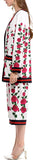 Floral Print Oversized Cardigan Sweater & Cropped Pant Set