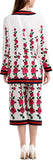 Floral Print Oversized Cardigan Sweater & Cropped Pant Set