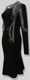 Black Embellished Stretch Dress - DESIGNER INSPIRED FASHIONS