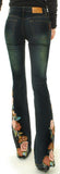 Beaded Floral Embroidered Flared Jeans - DESIGNER INSPIRED FASHIONS