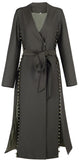 Bead-Embellished Mid-Calf Coat