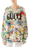 Floral Print Oversize Sweatshirt with Logo
