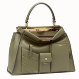 Peekaboo Regular Pocket Green Leather Bag