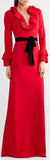 Belted Red Ruffled Maxi Dress | DESIGNER INSPIRED FASHIONS