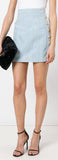 Denim Mini Skirt with Gold Button Embellishments - DESIGNER INSPIRED FASHIONS