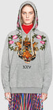 Embroidered Hooded Sweatshirt, Grey - DESIGNER INSPIRED FASHIONS