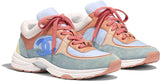 Nylon, Lambskin & Suede Calfskin Logo Sneakers