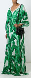 Banana Leaf Print Kaftan Dress - DESIGNER INSPIRED FASHIONS