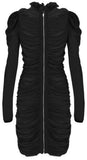 Black Gathered Smock Dress - DESIGNER INSPIRED FASHIONS
