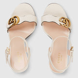 Leather Double G Sandals - Black, Burgundy, White, Brown