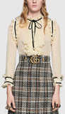 Pleated Silk Georgette Shirt - DESIGNER INSPIRED FASHIONS