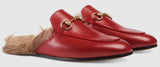 Princetown Horsebit Fur-Lined Leather Loafer-Slippers - (Pink, Red, Black) - DESIGNER INSPIRED FASHIONS