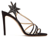 'Lynn' 100 Crystal-Embellished Suede Sandals | DESIGNER INSPIRED FASHIONS