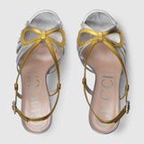 Metallic Leather Platform Sandals - Silver/Gold | DESIGNER INSPIRED FASHIONS