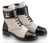 'Wonderland' Fabric and Leather Ranger Boots