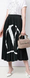 V-Logo Pleated Skirt