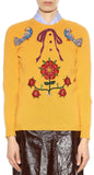 Rhinestone Embroidered Wool Knit Sweater - DESIGNER INSPIRED FASHIONS
