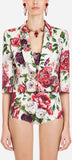 Peony-Print Brocade Jacket