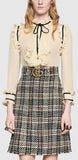 Pleated Silk Georgette Shirt - DESIGNER INSPIRED FASHIONS