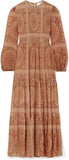 Primrose Shirred Printed Cotton and Silk-Blend Maxi Dress