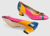 Snakeskin Pump with Crystal Double G