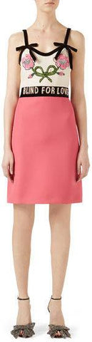 Spaghetti Strap Embellished Dress, Pink - DESIGNER INSPIRED FASHIONS