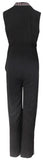 Black Double-Breasted Crystal-Embellished Jumpsuit