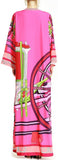 Printed Long Pink Kaftan Dress