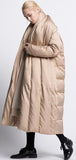 Paneled Puffer Coat - Red, Champagne, or Black