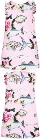 Fish Print Dress - DESIGNER INSPIRED FASHIONS