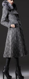 Thick Fur-Collar Long Wool Coat