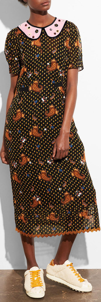 Embroidered Bouquet Dress - DESIGNER INSPIRED FASHIONS