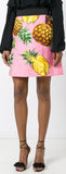 Pineapple Print Brocade Mini Skirt
