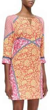Bright Colored Printed Jersey Silk Mini Dress - DESIGNER INSPIRED FASHIONS