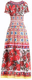 'Mambo' Print Off-the-Shoulder Top & Skirt Set