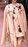 Embellished Appliques Cape & Dress Set in Pink or Cream - DESIGNER INSPIRED FASHIONS