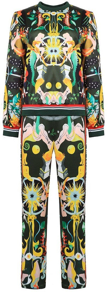 Printed Sweatshirt and Pant Set