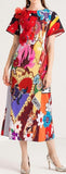 Embellished Short-Sleeve Printed Dress