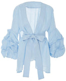 Ruffle Belted Lounge Top and Pant Set