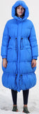 Blue Paneled Puffer Coat