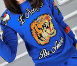 'L'aveugle Par Amour' Embroidered Tracksuit - (White, Pink, Red, Blue, Black) - DESIGNER INSPIRED FASHIONS