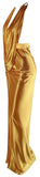 Gold Ruched Zipper-Slit Sleeveless Gown - DESIGNER INSPIRED FASHIONS