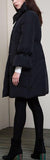 Puffer Coat with Bow, Black