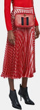 Stripe Pleated Metallic Skirt