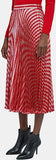 Stripe Pleated Metallic Skirt