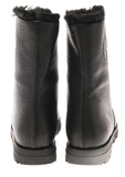Black Meguro Fur-Lined Leather Ankle Boots