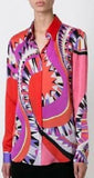 Graphic Print Silk Blouse - DESIGNER INSPIRED FASHIONS