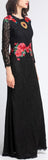 Rose Lace Maxi Dress, Black