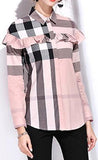 Ruffle Check Print Shirt