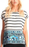 Stripe & Mixed Print Jersey Silk Top - DESIGNER INSPIRED FASHIONS